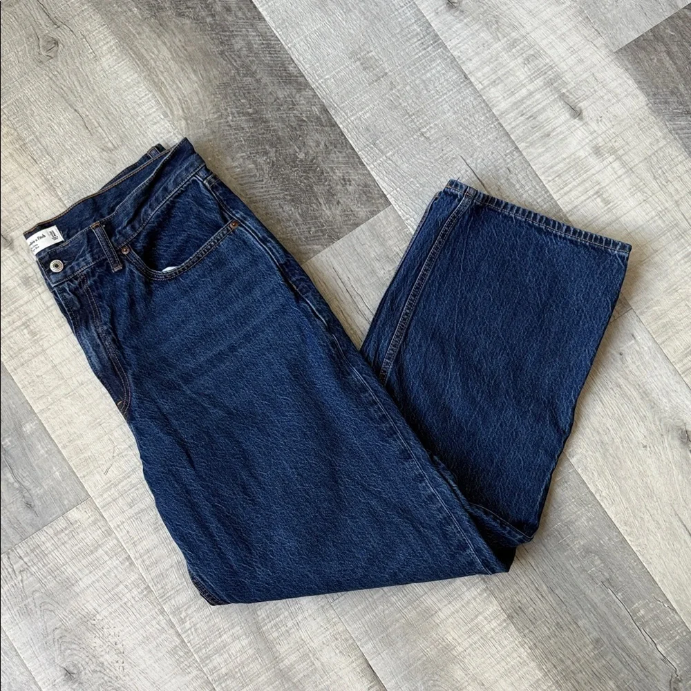 Abercrombie & Fitch the loose high-rise jeans size 32 in Deep Blue - Picture 7 of 7